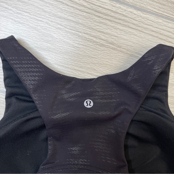 LULULEMON BLACK Invigorate Racerback Training Tank Top Removable Pads size L(12) - Picture 7 of 16